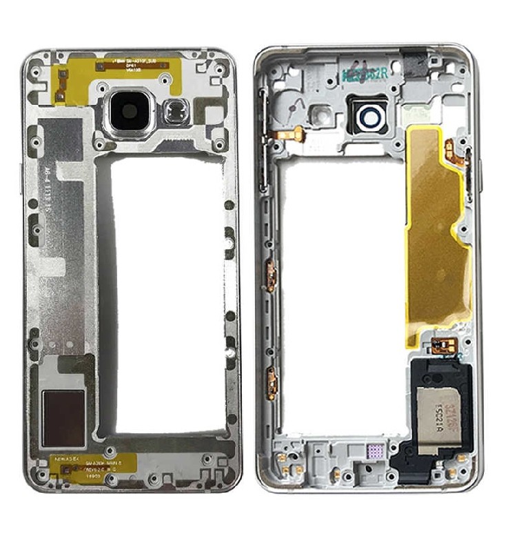 Middle housing Samsung A310 A3 2016 pelēks (melns) ar buzzer un sides buttons original (used Grade B)