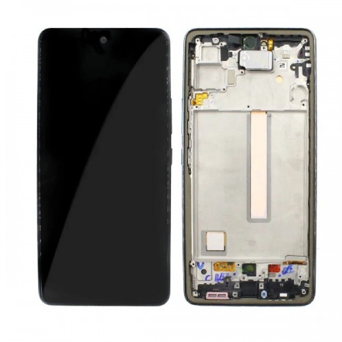 LCD displejs saderīgs ar Samsung A536 A53 5G ar rāmi / melns / HQ