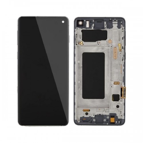 LCD displejs saderīgs ar Samsung G975 S10 Plus ar rāmi / Prism Black / HQ