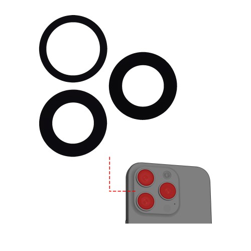 Aizmugurējās kameras lēca saderīga ar Apple iPhone 15 Pro Max aizmugurējās kameras lēca (3 gab.) / PREMIUM /