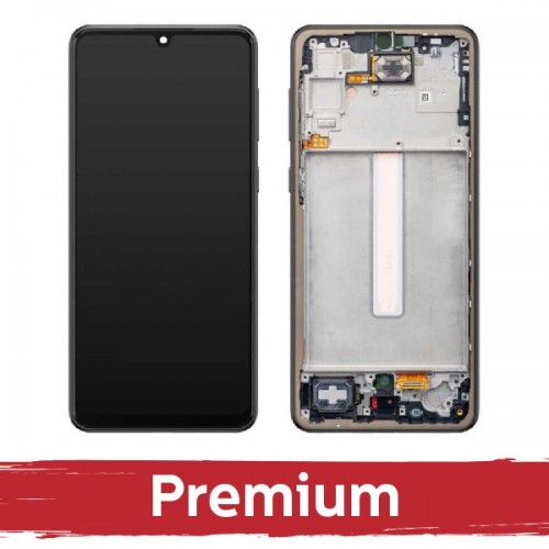 LCD displejs saderīgs ar Samsung A336 A33 5G ar rāmi / melns / OEM