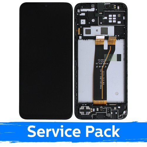 LCD displejs saderīgs ar Samsung M146 M14 5G Melns ar rāmi (Service Pack)