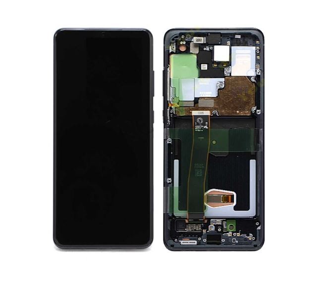 LCD screen Samsung G988 S20 Ultra ar touch screen un frame Cosmic Melns original (service pack)