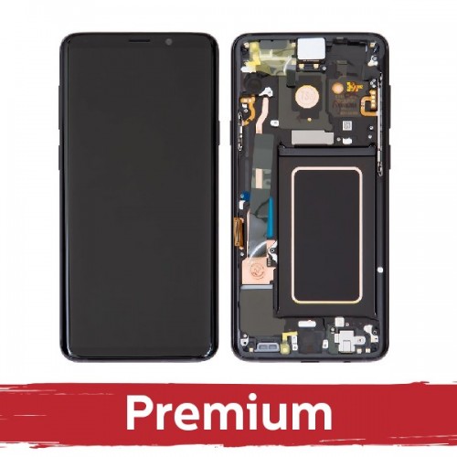 LCD displejs saderīgs ar Samsung G965 S9 Plus ar rāmi / Midnight Black / OEM