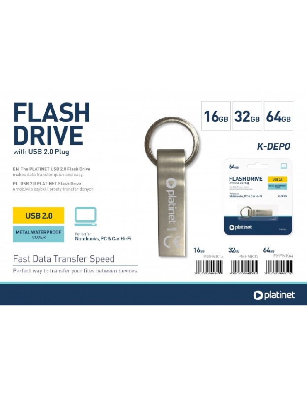 USB atmiņas zibatmiņa Platinet Metal Waterproof 32GB USB 2.0