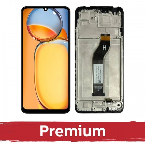 LCD displejs saderīgs ar Xiaomi Redmi 13C 4G / Redmi 13C 5G / Poco C65 melns ar rāmi OEM