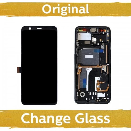 LCD displejs saderīgs ar Google Pixel 4 G020M melns ar rāmi (Atjaunots: Ķīna)