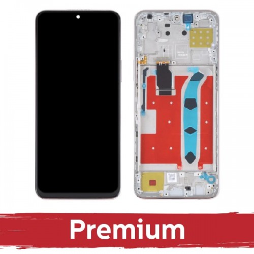 LCD displejs saderīgs ar Huawei Honor X8 (4G) melns ar rāmi OEM