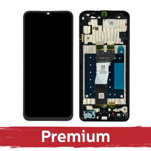 LCD displejs saderīgs ar Samsung A057 A05s melns ar rāmi OEM