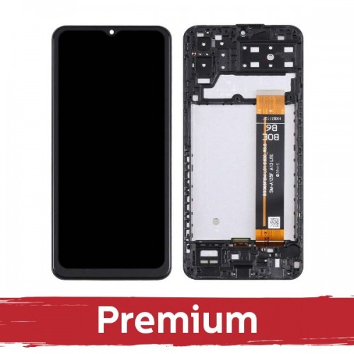 LCD Displejs saderīgs ar Samsung A137 A13 4G / A135 A13 / A235 A23 / M336 M33 5G melns ar rāmi OEM