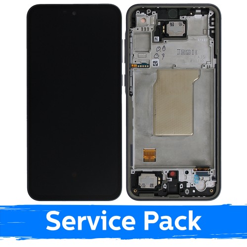 LCD displejs saderīgs ar Samsung A356 A35 5G ar rāmi / Navy / (Service Pack)