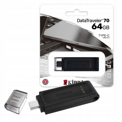 USB-C zibatmiņa Kingston "DT70" 64GB USB3.2 / 100% oriģināls /
