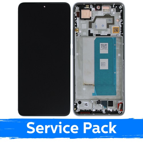 LCD displejs saderīgs ar Xiaomi Poco F5 Pro 5G ar rāmi / balts / (Service Pack)