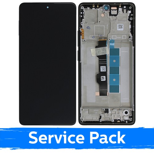 LCD displejs saderīgs ar Xiaomi Poco M6 Pro 4G / Redmi Note 13 Pro 4G ar rāmi / melns (zils) / (Service Pack)