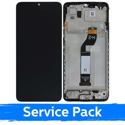 LCD displejs saderīgs ar Xiaomi Redmi 13C 4G / Redmi 13C 5G / Poco C65 melns ar rāmi (Service Pack)
