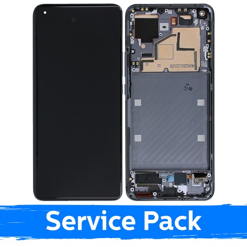 LCD displejs saderīgs ar Xiaomi Mi 11 5G ar rāmi / Tumši pelēks / (Service Pack)