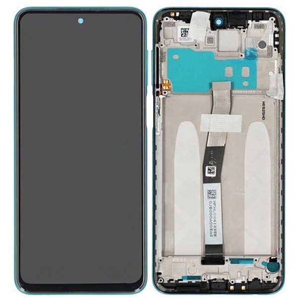 LCD screen Xiaomi Redmi Note 9 Pro/Note 9S ar touch screen ar frame Zaļš original (service pack)