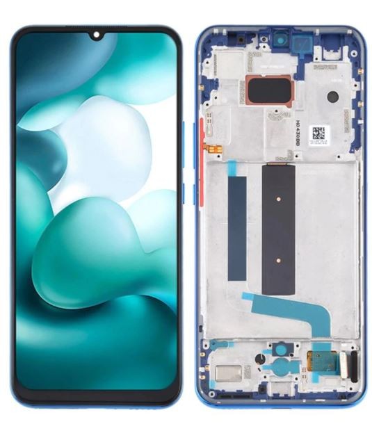 LCD screen Xiaomi Mi 10 Lite 5G ar touch screen ar frame Zils/Zaļš original (service pack)