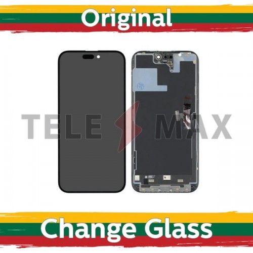 LCD displejs saderīgs ar iPhone 15 Pro Max melns (Renewed: Telemax)