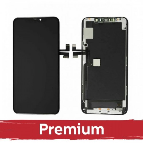 LCD displejs saderīgs ar iPhone 11 Pro Max Melns (Hard OLED / Premium) /*Removable IC*/
