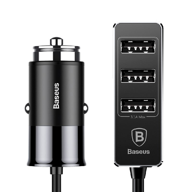 Auto lādētājs Baseus CCTON-01 (4xUSB 5.5A) melns