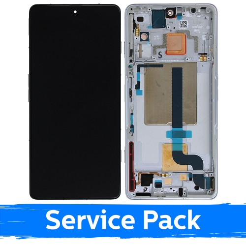 LCD displejs saderīgs ar Xiaomi 11T Pro / 11T ar rāmi / Knight Silver / (Service Pack)