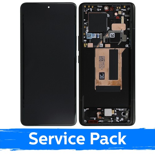 LCD displejs saderīgs ar Xiaomi 13 Ultra ar rāmi / Melns / (Service Pack)