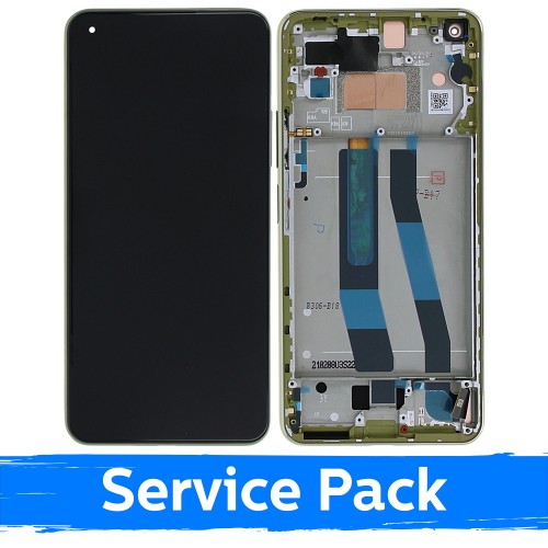 LCD displejs saderīgs ar Xiaomi Mi 11 Lite 4G (Lite 5G / Lite 5G NE) ar rāmi / Citrus Yellow / (Service Pack)