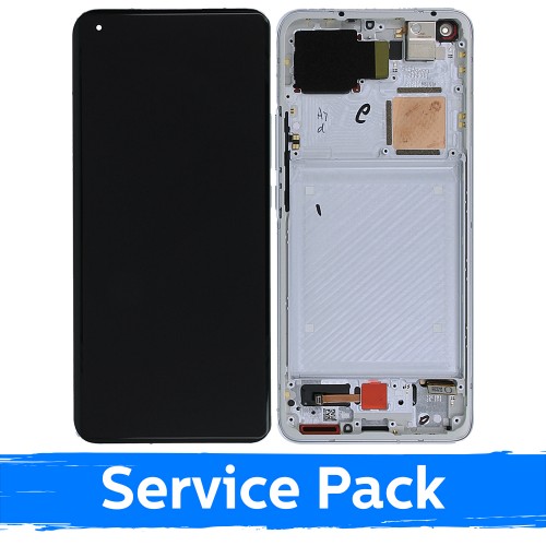 LCD displejs saderīgs ar Xiaomi Mi 11 Ultra ar rāmi / Ceramic White / (Service Pack)