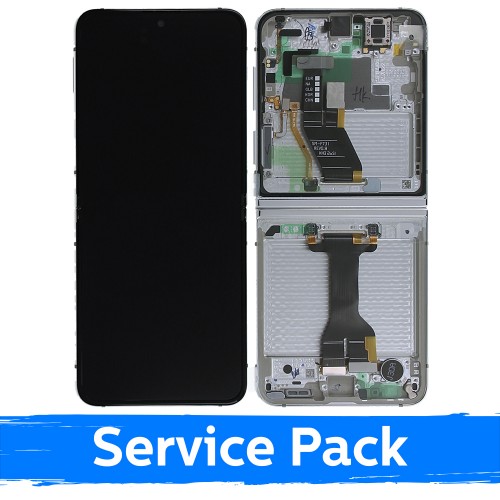 LCD displejs saderīgs ar Samsung F731 Z Flip5 ar rāmi / Cream / (Service Pack)