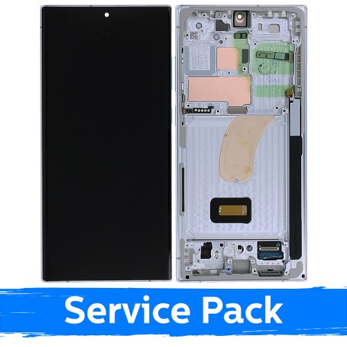 LCD displejs saderīgs ar Samsung S918 S23 Ultra ar rāmi / Sky Blue (Lime) / (Service Pack)