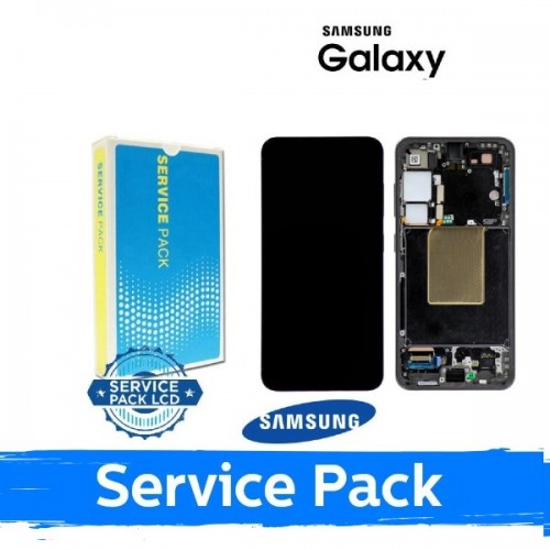 LCD displejs saderīgs ar Samsung S921 S24 ar rāmi / Sapphire Blue / (Service Pack)