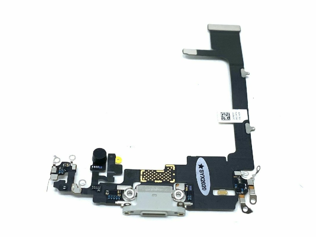 Flex priekš iPhone 11 Pro priekš charging connector ar microphone Sudrabs (bez IC) ORG