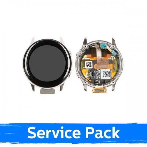 LCD displejs saderīgs ar Samsung Watch Active 40mm ar rāmi / sudrabs / (Service Pack)