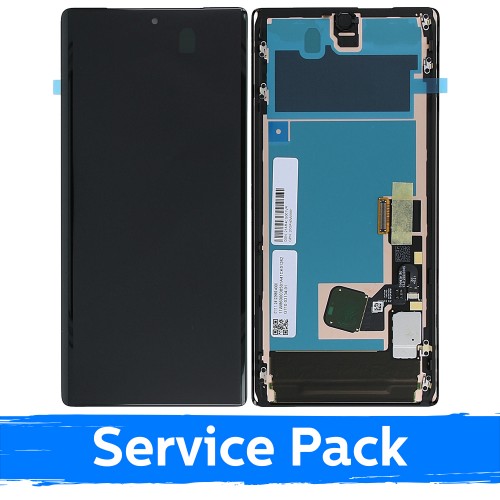 LCD displejs saderīgs ar Google Pixel 6 Pro melns ar rāmi (Service Pack)