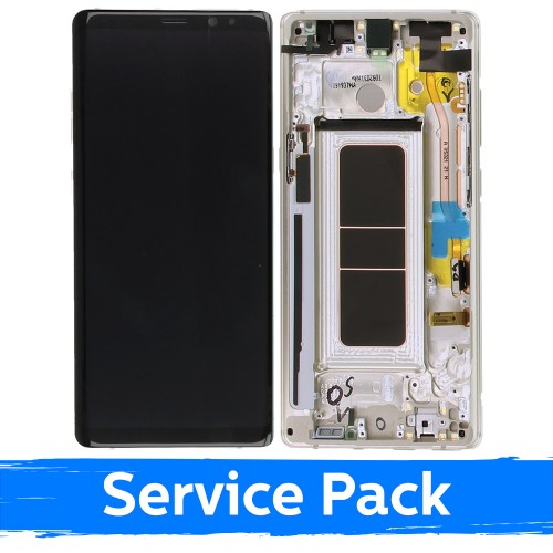 LCD displejs saderīgs ar Samsung N950 Note 8 ar rāmi / Maple Gold / (Service Pack)