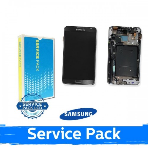 LCD displejs saderīgs ar Samsung N7505 Note 3 Neo ar rāmi / balts / (Service Pack)