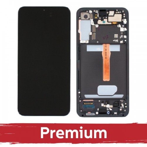 LCD displejs saderīgs ar Samsung S906 S22 Plus ar rāmi / Zaļš / OEM