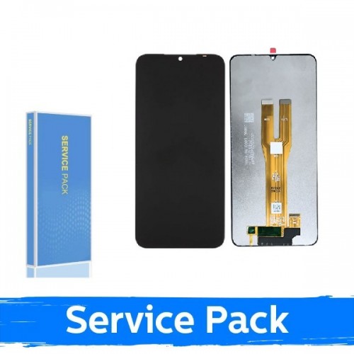 LCD displejs saderīgs ar Samsung A065 A06 (2024) Melns (Service Pack / Aftermarket)(NF versija)
