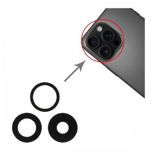 Aizmugurējās kameras lēca saderīga ar Apple iPhone 16 Pro / 16 Pro Max aizmugurējās kameras lēca (3gab.)
