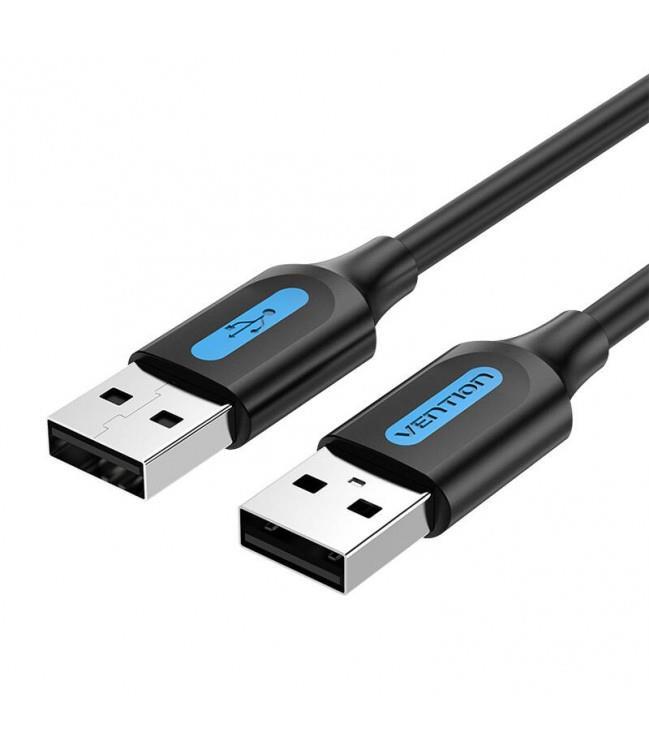 USB 2.0 kabelis tēviņš-tēviņš 1.5m melns Vention