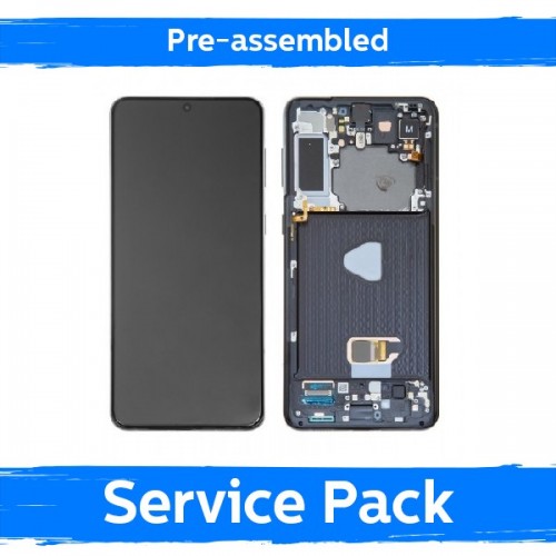 LCD displejs saderīgs ar Samsung G996 S21 Plus ar rāmi / Phantom Violet / (Iepriekš samontēts Service Pack)