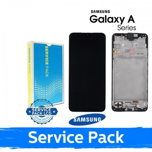 LCD displejs saderīgs ar Samsung A165 A16 4G melns ar rāmi (Service Pack)
