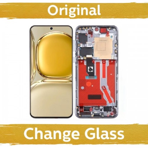 LCD displejs saderīgs ar Huawei P50 ar rāmi / melns / (Atjaunots: Ķīna)