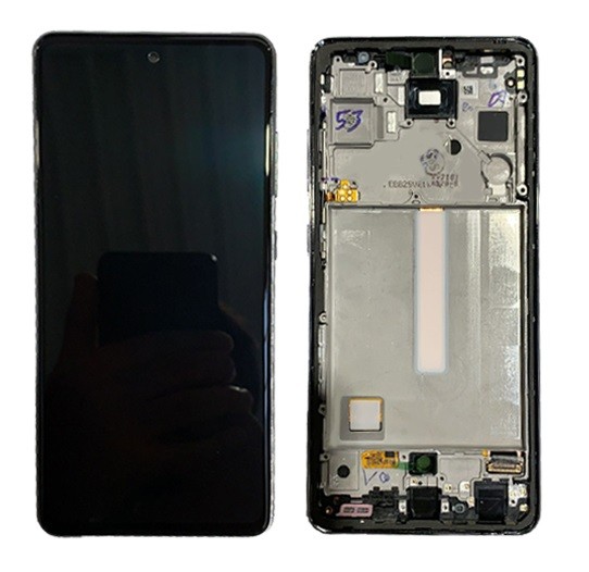 LCD screen Samsung A528 A52S 2021 ar touch screen un frame Awesome Melns original (service pack)