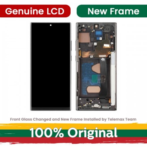 LCD displejs saderīgs ar Samsung N985 Note 20 Ultra ar rāmi / Mystic Black / (atjaunots: Telemax)