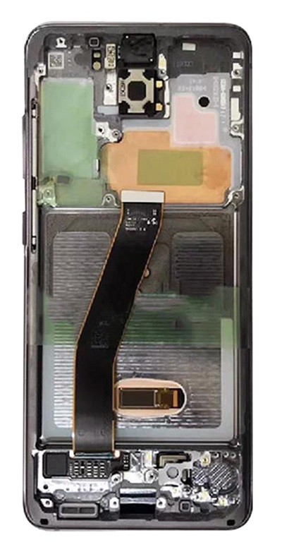 LCD screen Samsung G981F/G980F S20 ar touch screen un frame Cosmic Pelēks original (used Grade B)