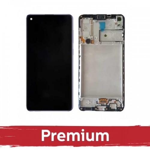 LCD displejs saderīgs ar Samsung A235 A23 4G melns ar rāmi OEM