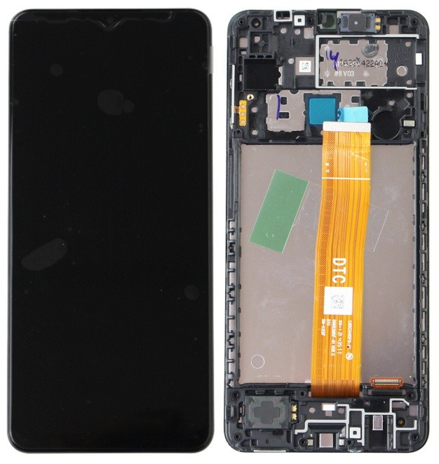 LCD screen Samsung A125 A12 2020 ar touch screen un frame melns original (used Grade A)