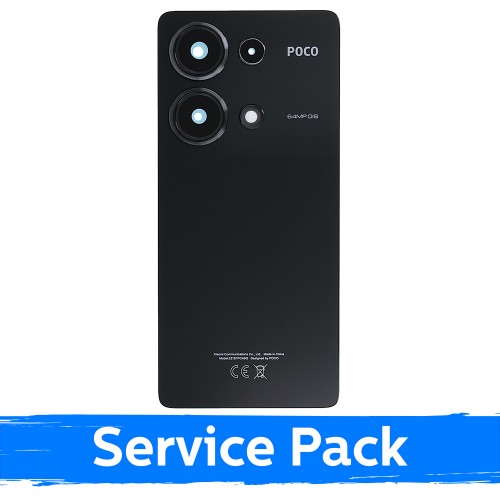 Aizmugurējais vāks saderīgs ar Xiaomi Poco M6 Pro 4G / melns / (Service Pack)